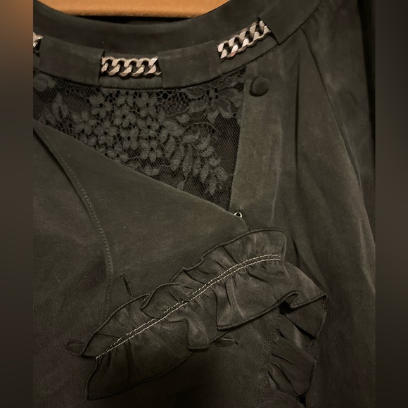 Coach NWT Silk Blouse with Ruffles and Lace - Picture 2 of 11